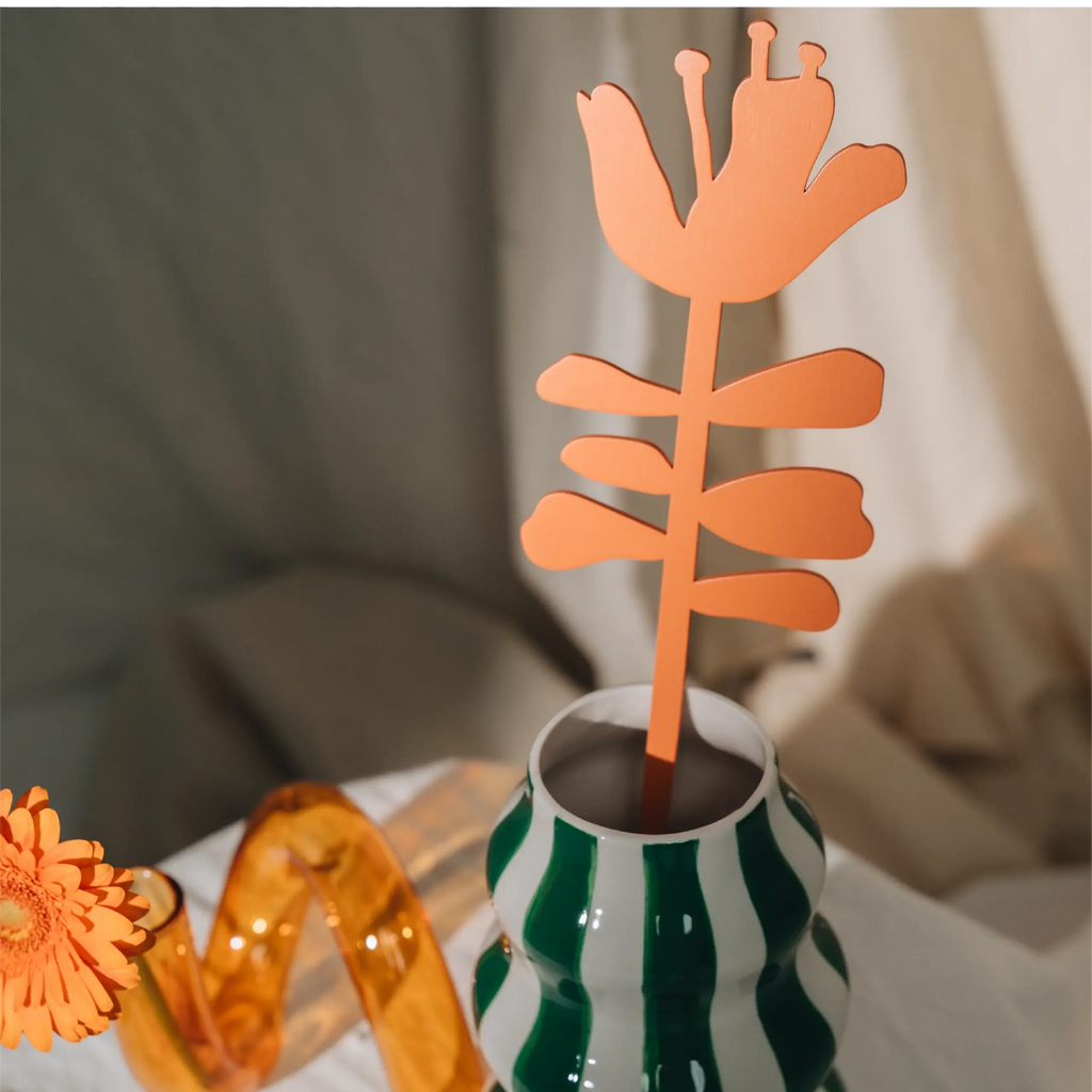 Decorative Wooden Flower | Orange Hibiscus