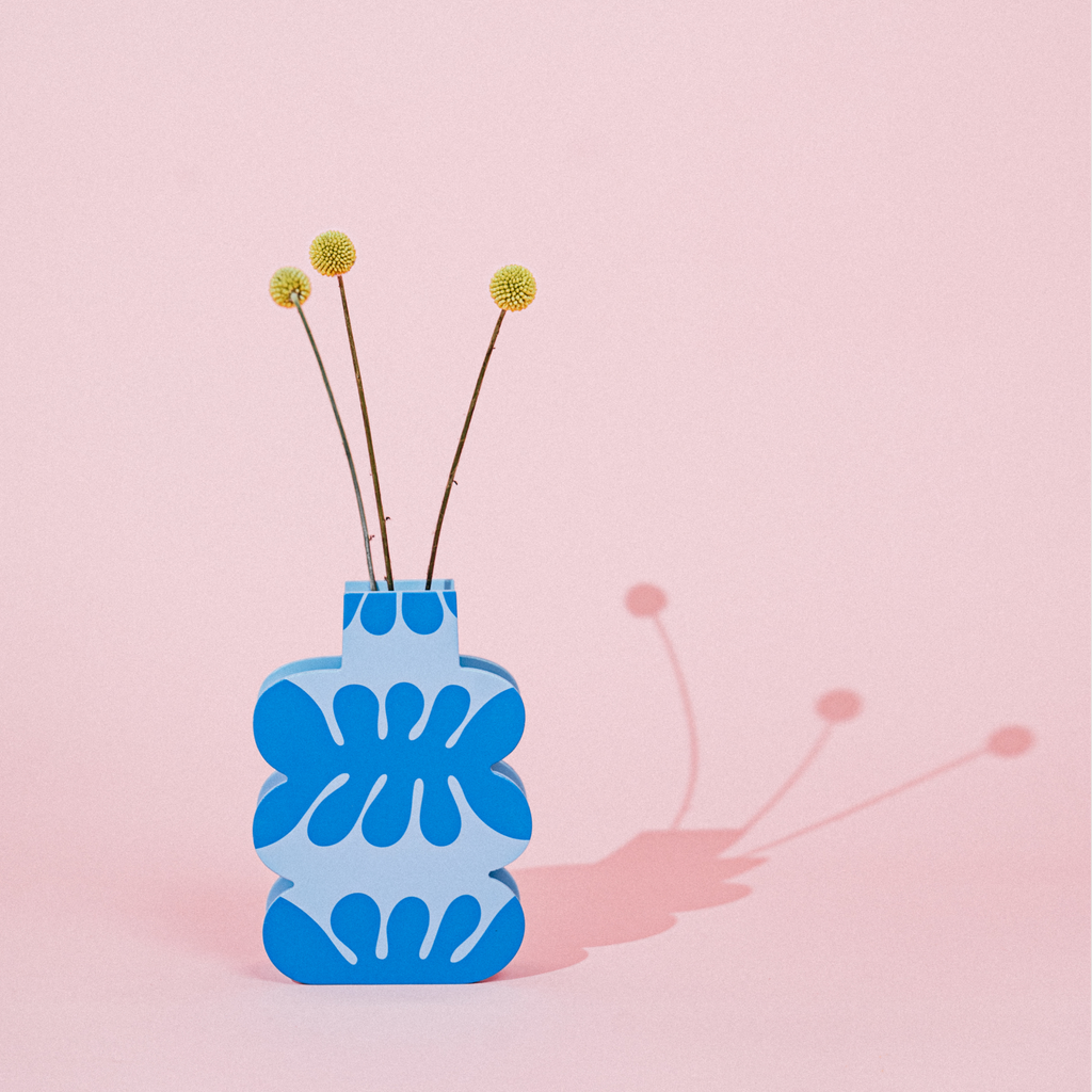 Decorative Wooden Vase | Blue Cloud