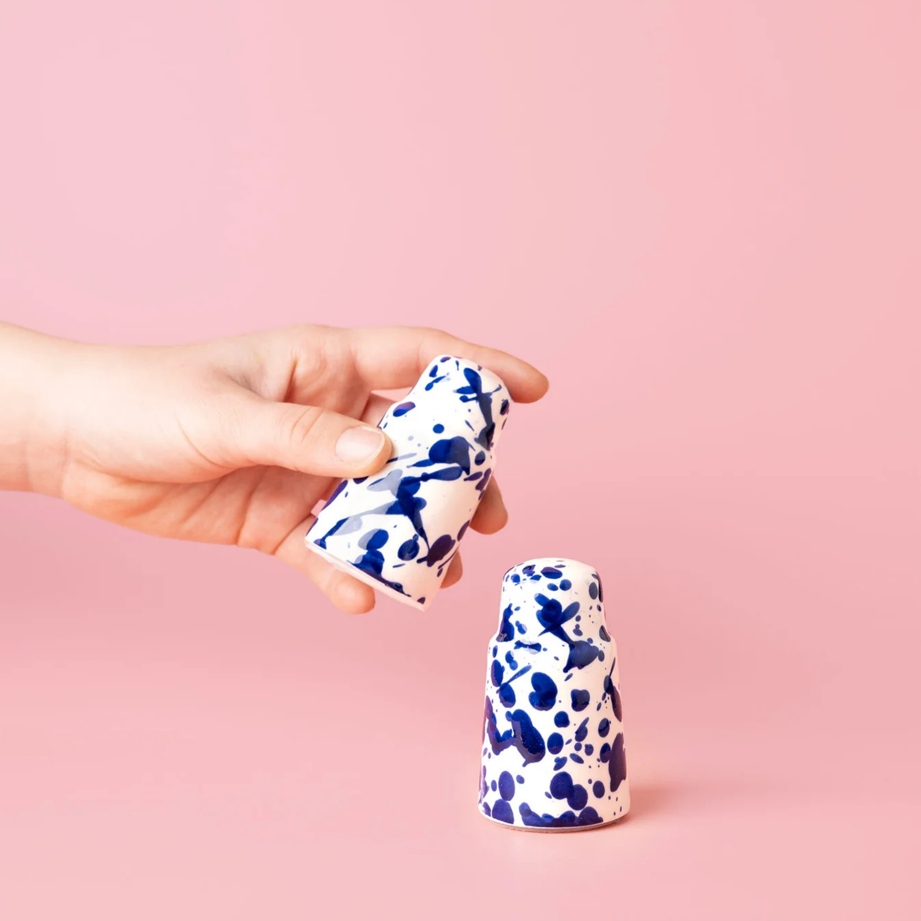 Handmade Ceramic Salt & Pepper Shaker | Blue Sea | 9cm