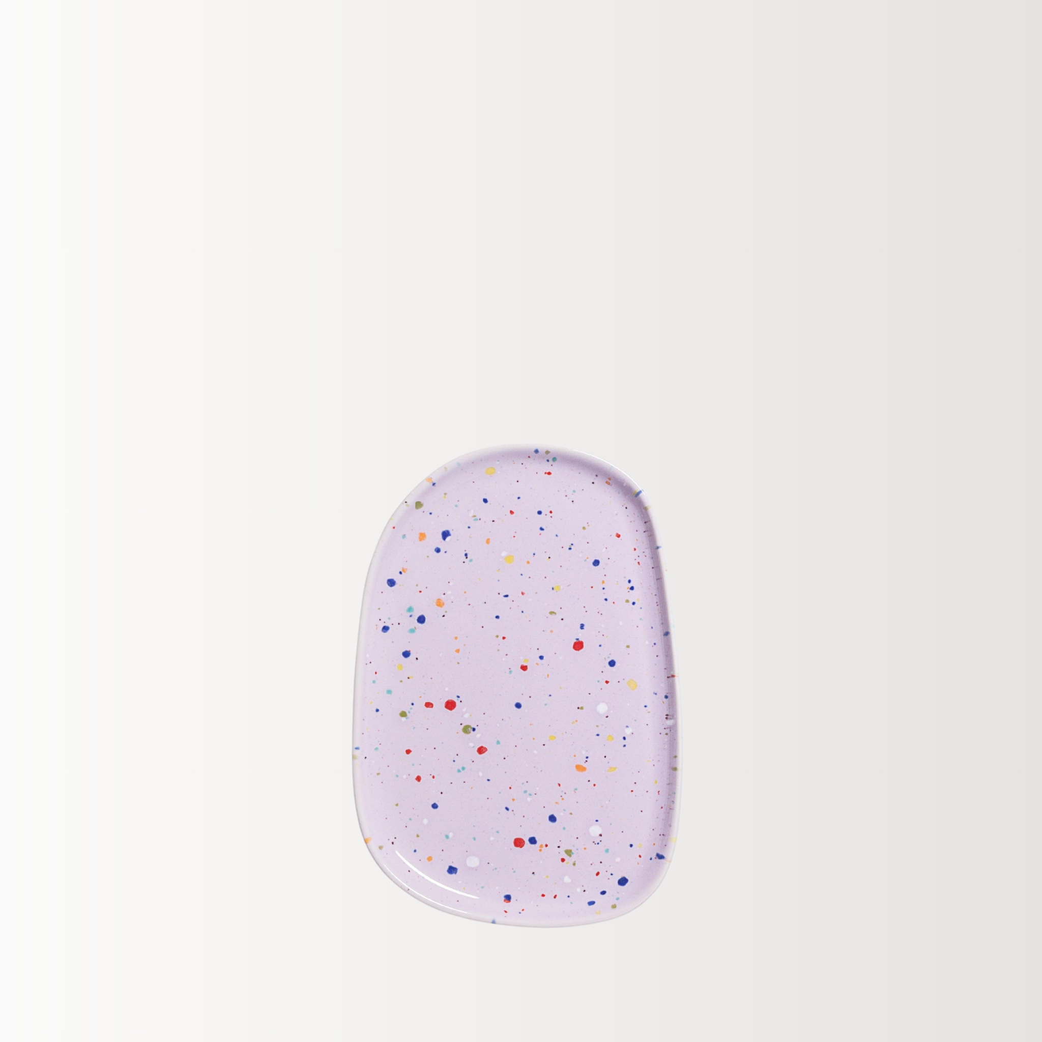 Handmade Stoneware Tray | Lilac Speckled | 22 cm