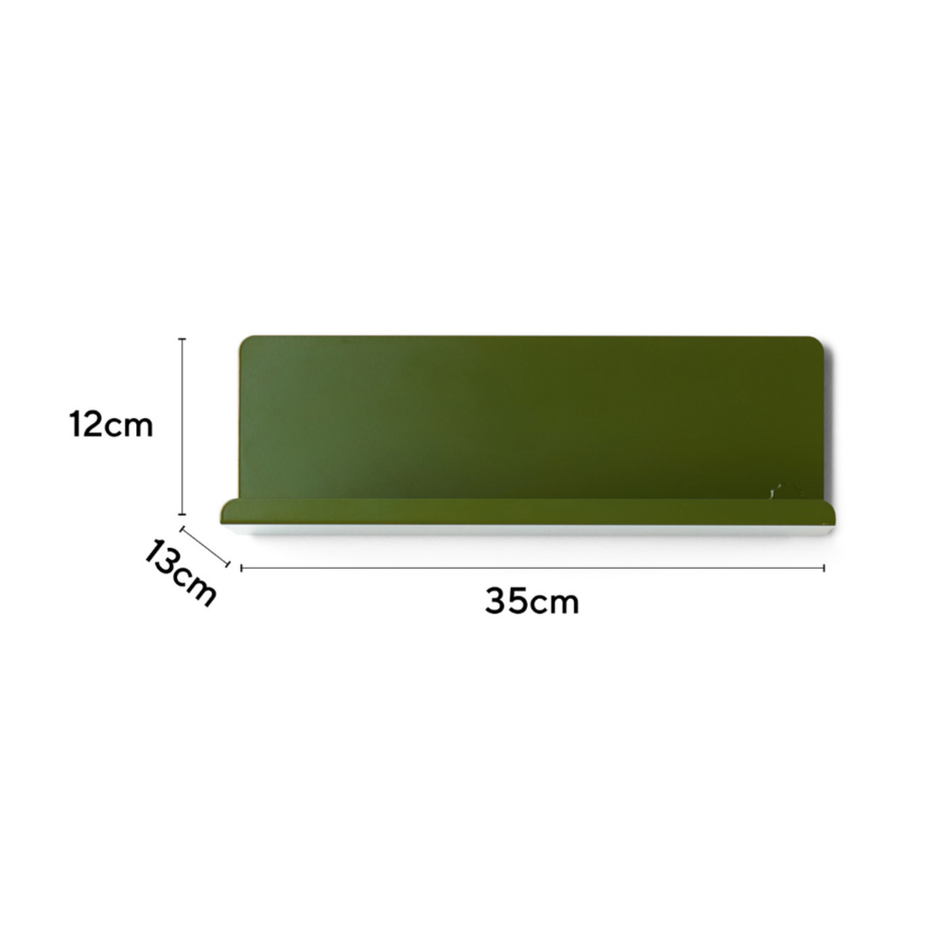 Olive Green Metal Wall Shelf – Small