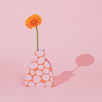 Decorative Wooden Vase | Pink Stones