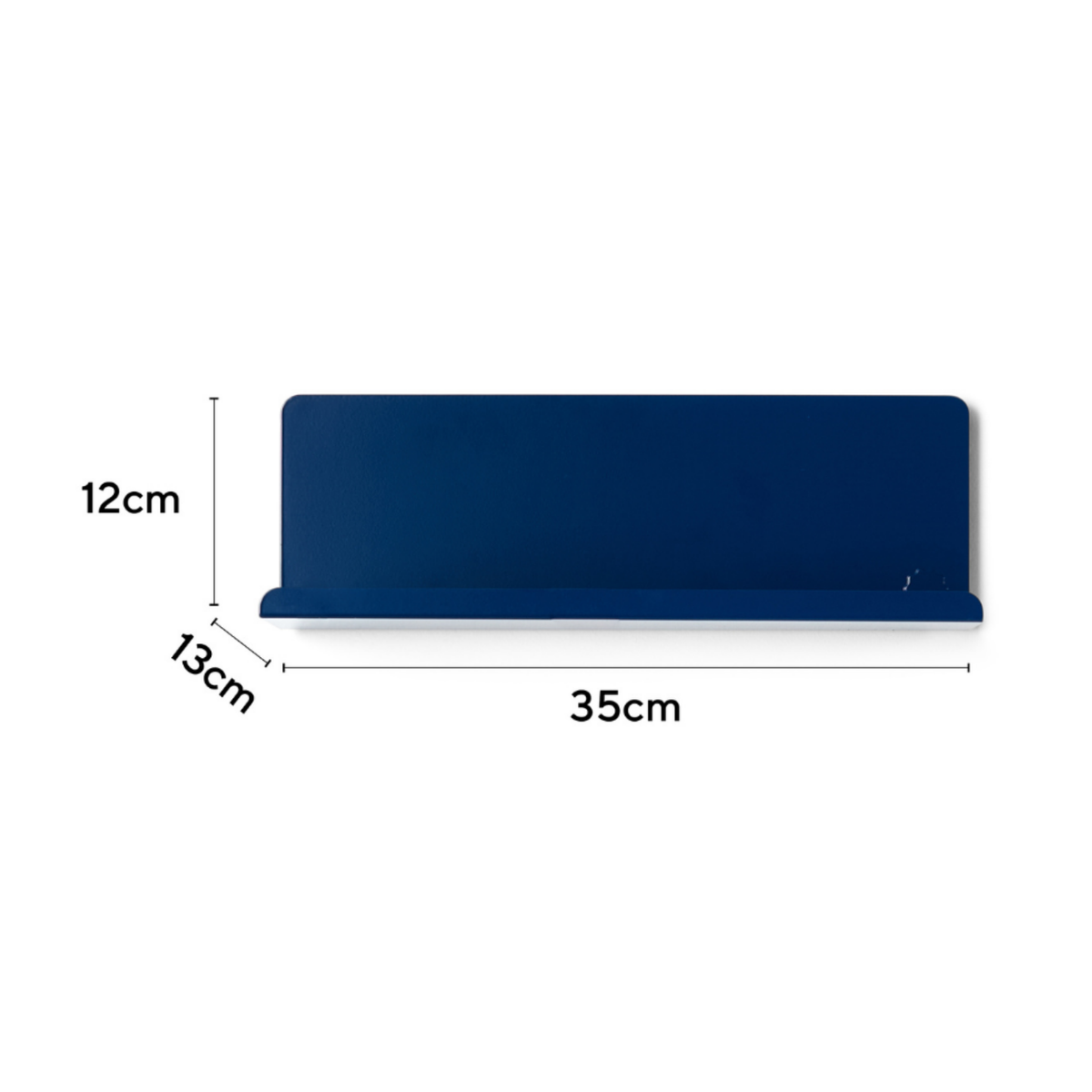 Navy Blue Metal Wall Shelf – Small