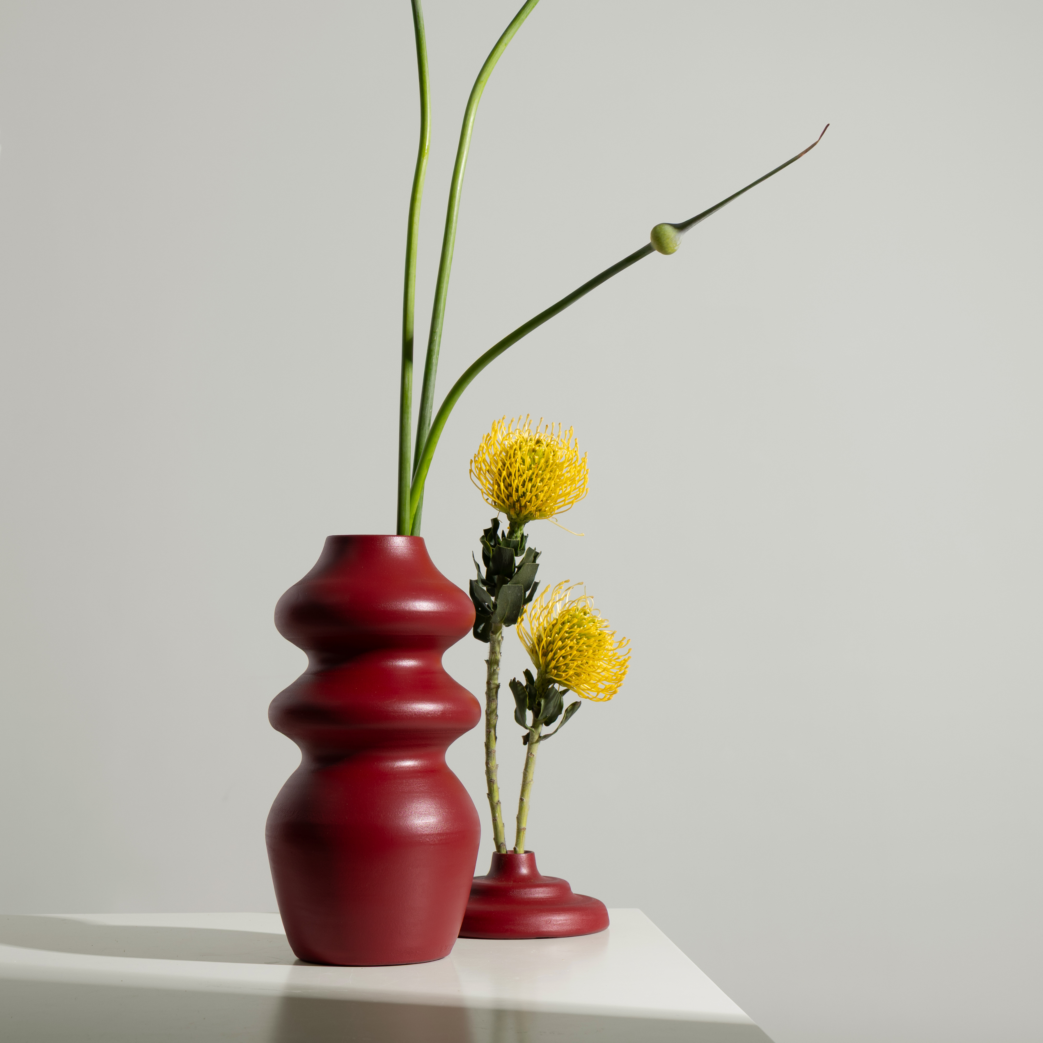 Handmade Ceramic Candleholder | Burgundy