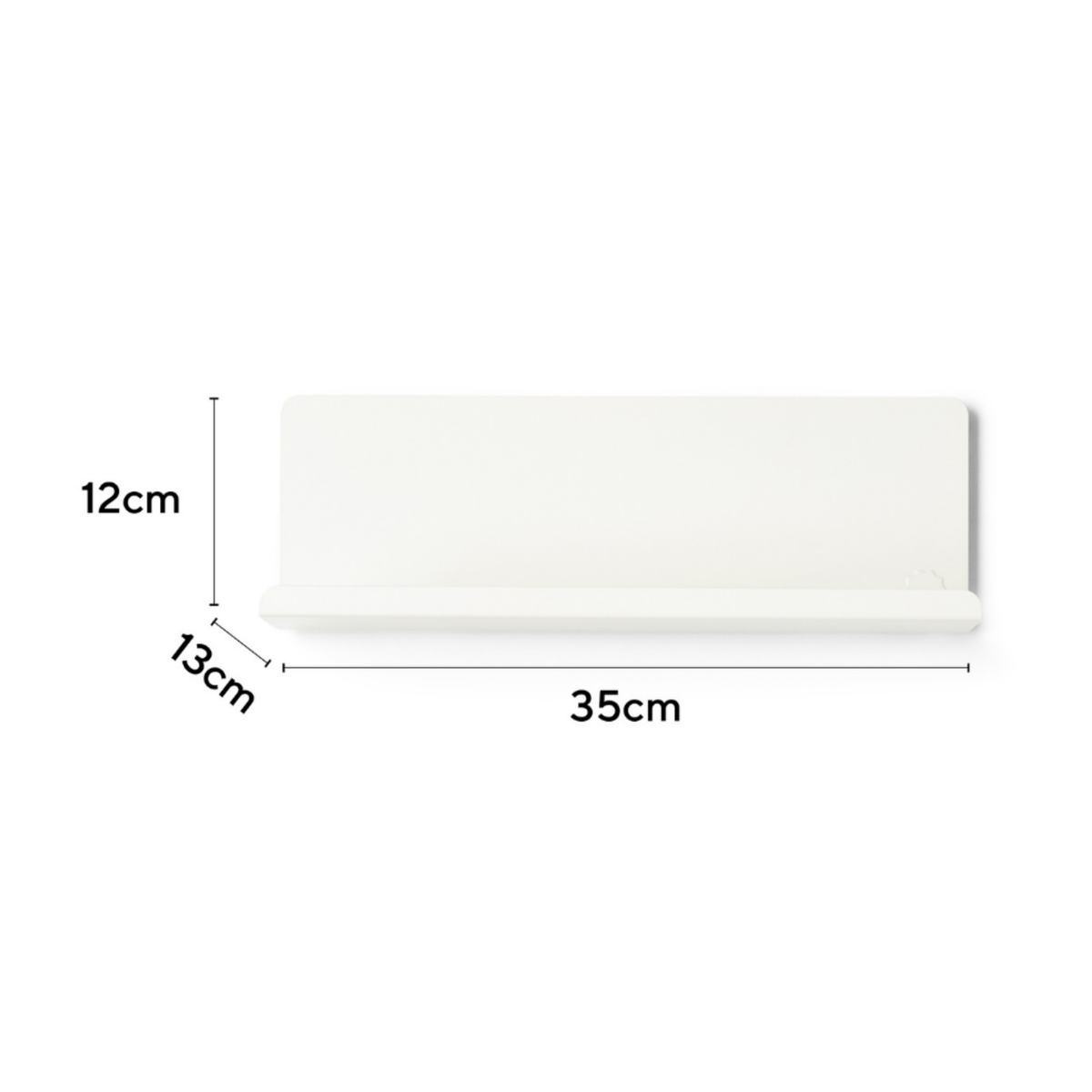 Chalk White Metal Wall Shelf – Small