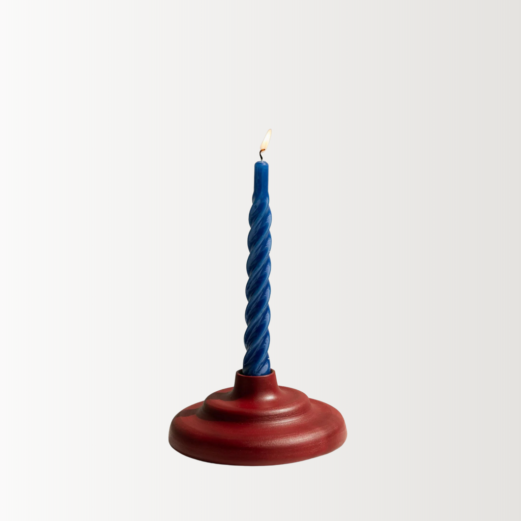 Handmade Ceramic Candleholder | Burgundy
