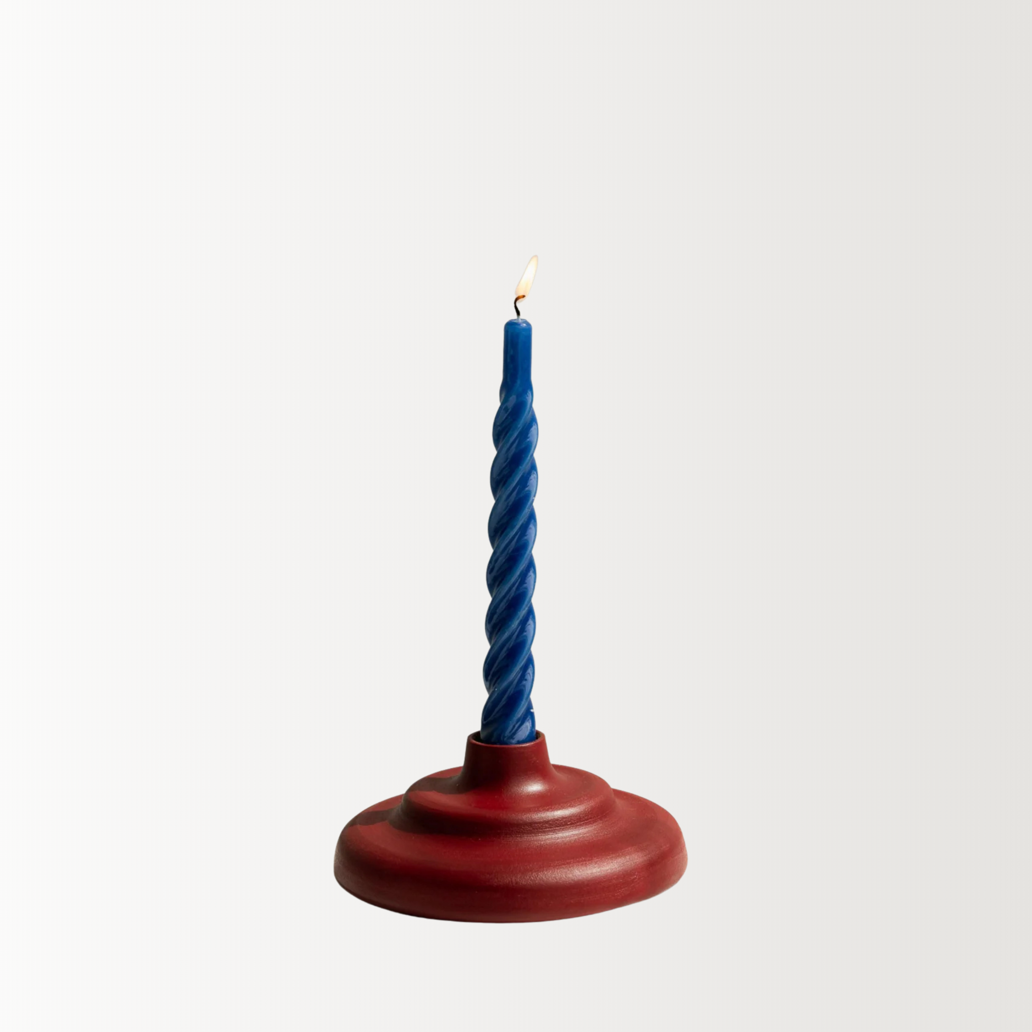 Handmade Ceramic Candleholder | Burgundy