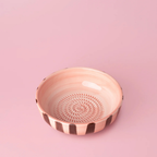 DUO SET | Handmade Ceramic Oil Dispenser & Grater Plate | Chocolate
