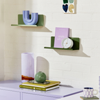 Olive Green Metal Wall Shelf – Small