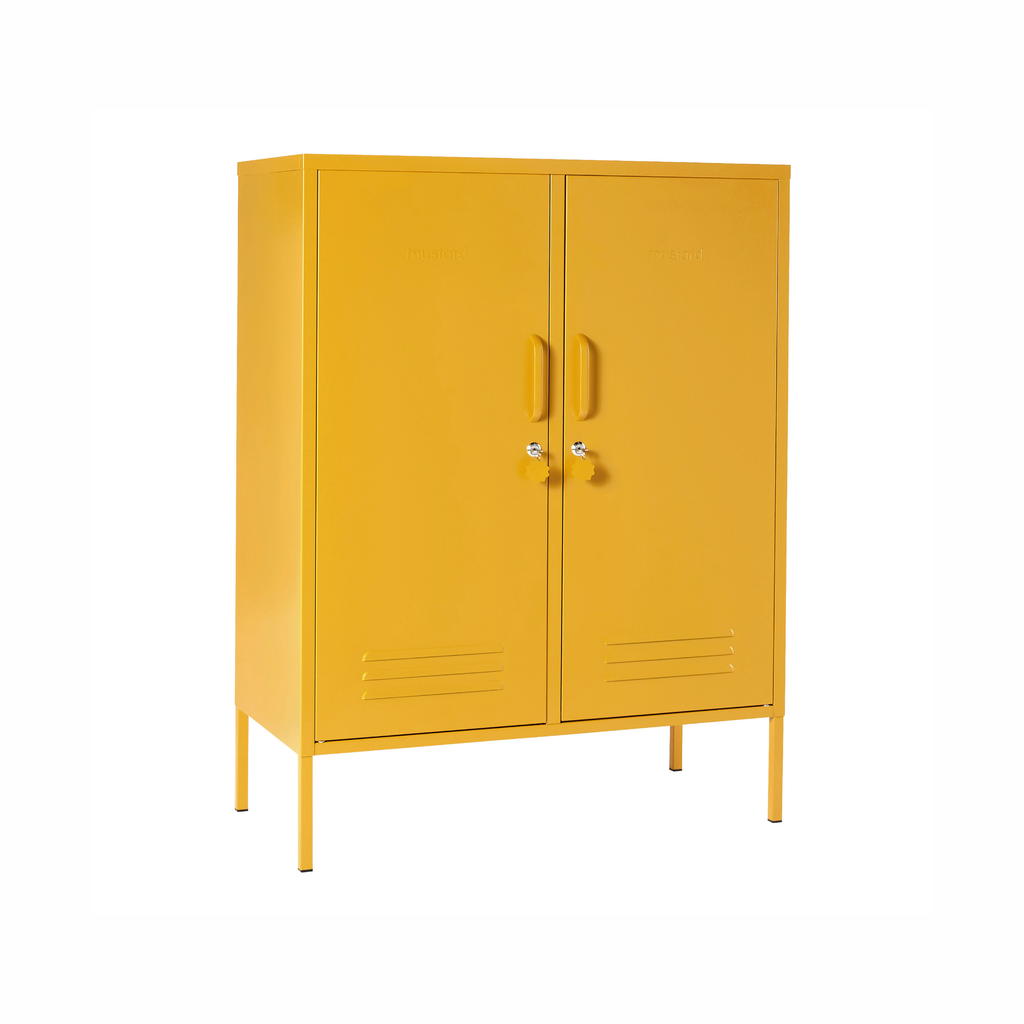 Mustard Yellow Metal Storage Cabinet