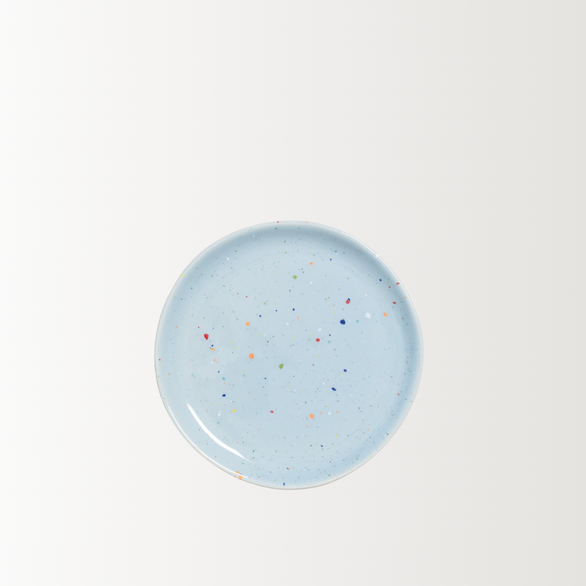 Handmade Stoneware Bread Plate | Blue Speckled | 17 cm