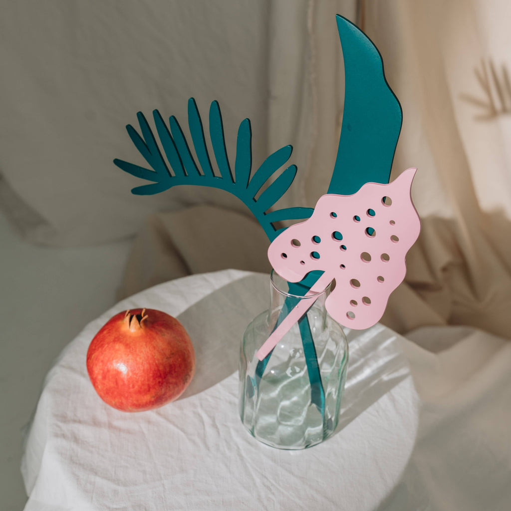 Decorative Wooden Flower | Pink Leaf