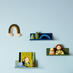 Navy Blue Metal Wall Shelf – Small