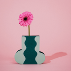 Decorative Wooden Vase | Green Wave