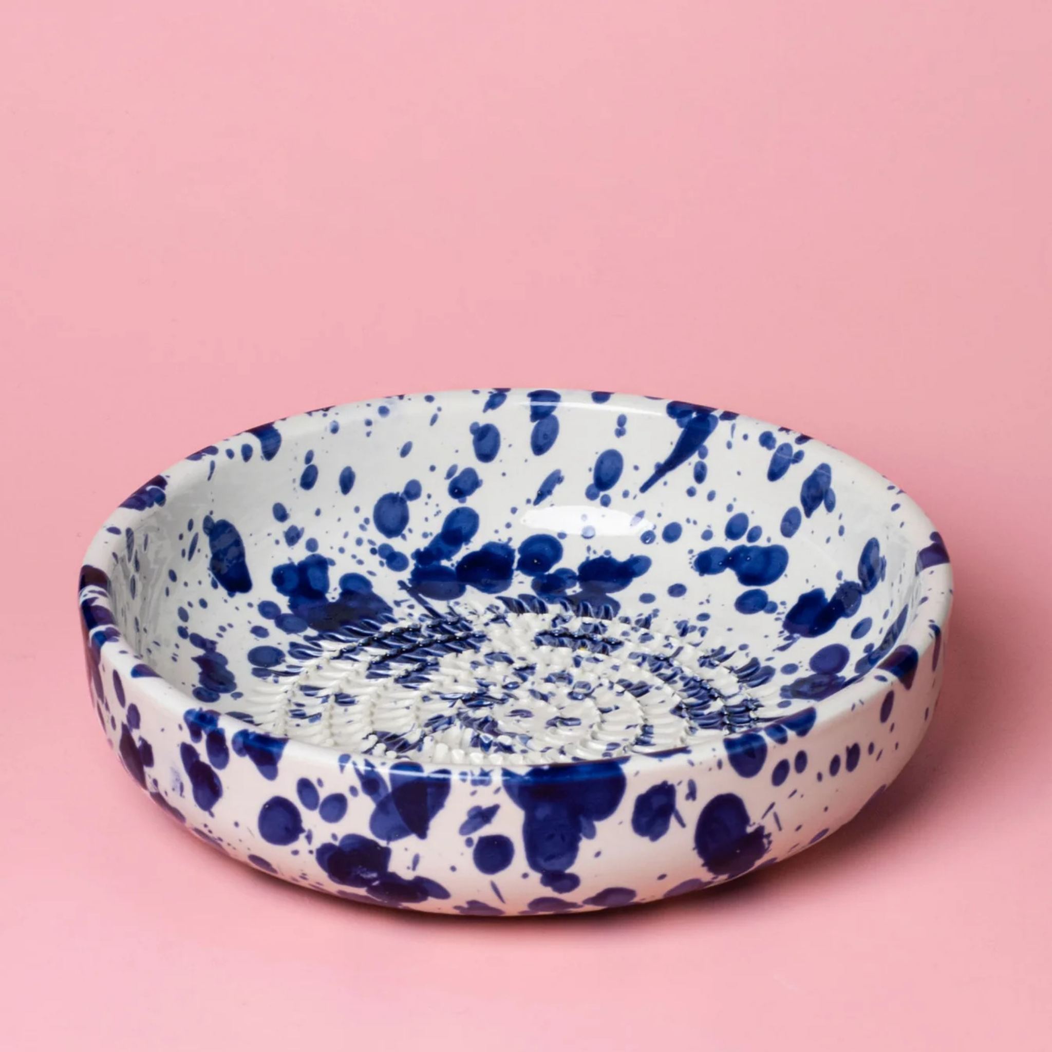 DUO SET | Handmade Ceramic Oil Dispenser & Grater Plate | Blue Sea