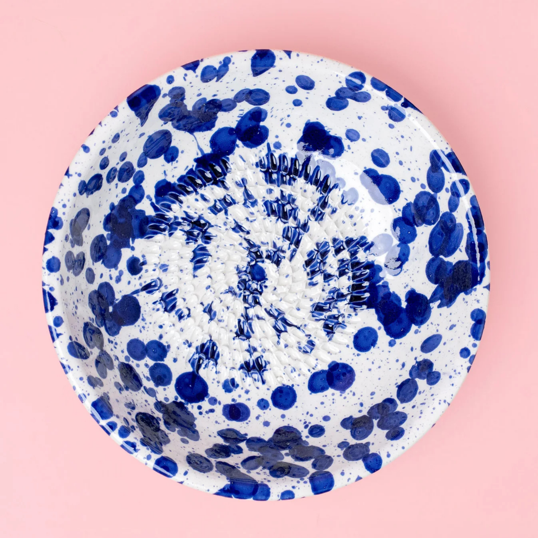 DUO SET | Handmade Ceramic Oil Dispenser & Grater Plate | Blue Sea