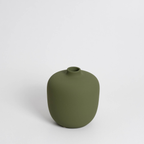 Handmade Ceramic Vase | Olive Green Bubble