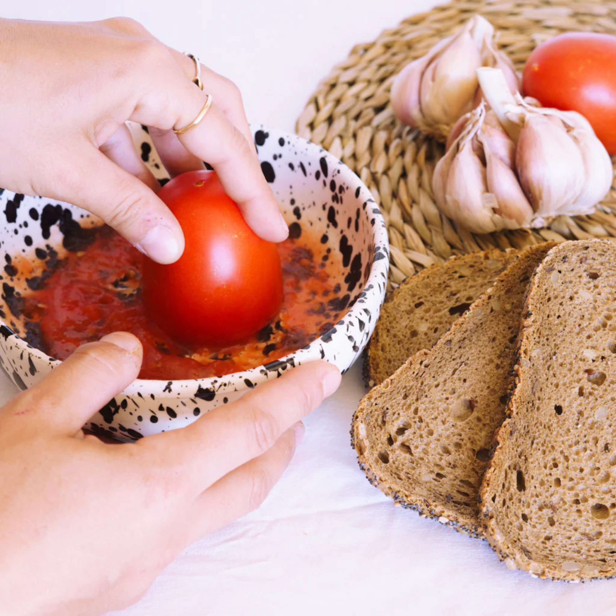 DUO SET | Handmade Ceramic Oil Dispenser & Grater Plate | Blue Sea