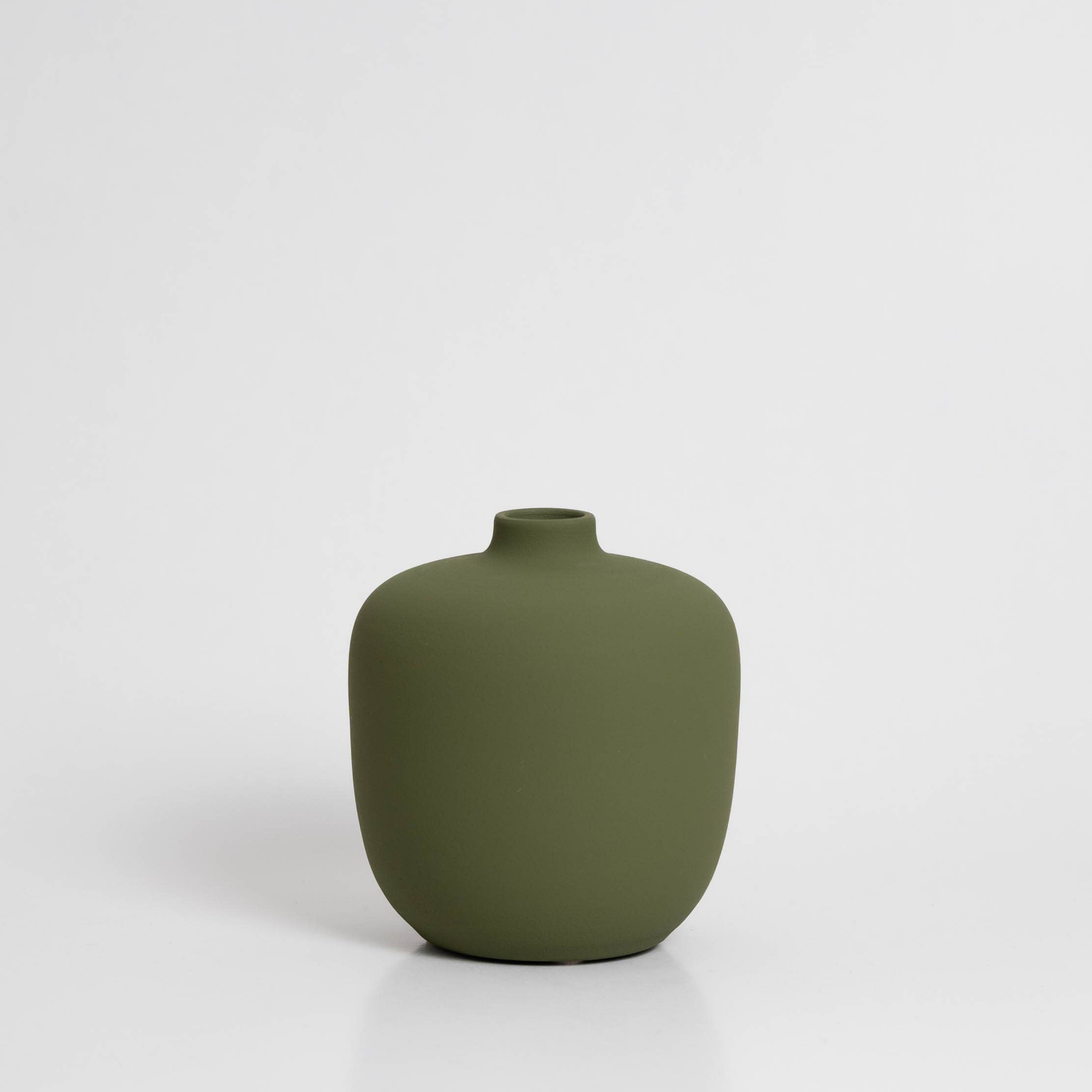 Handmade Ceramic Vase | Olive Green Bubble
