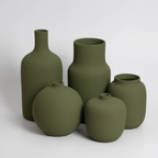 Handmade Ceramic Vase | Olive Green Bubble