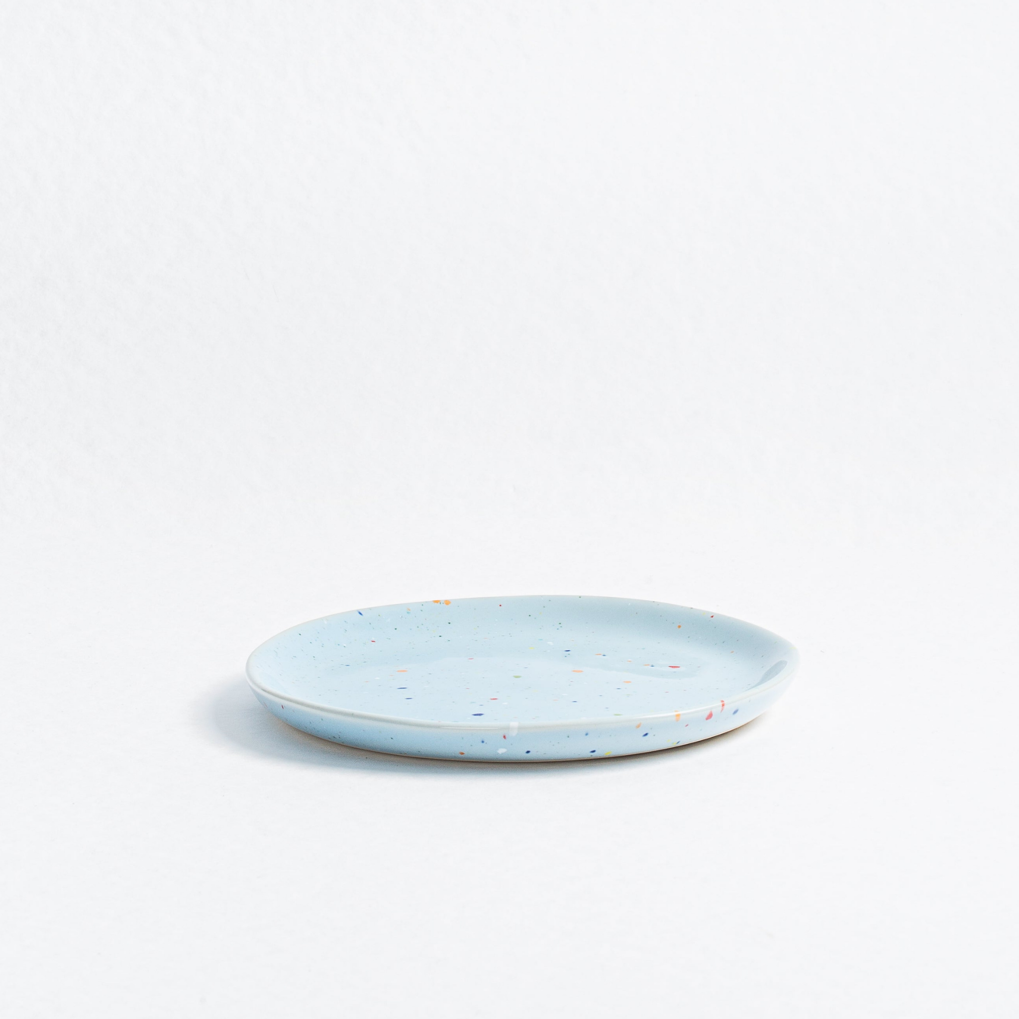 Handmade Stoneware Bread Plate | Blue Speckled | 17 cm