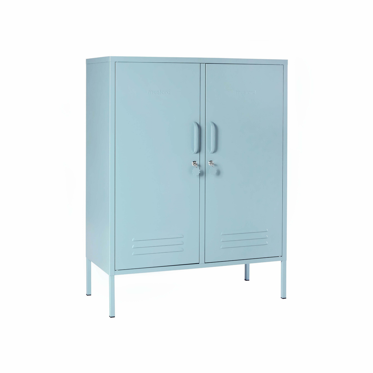 Ocean Blue Metal Storage Cabinet