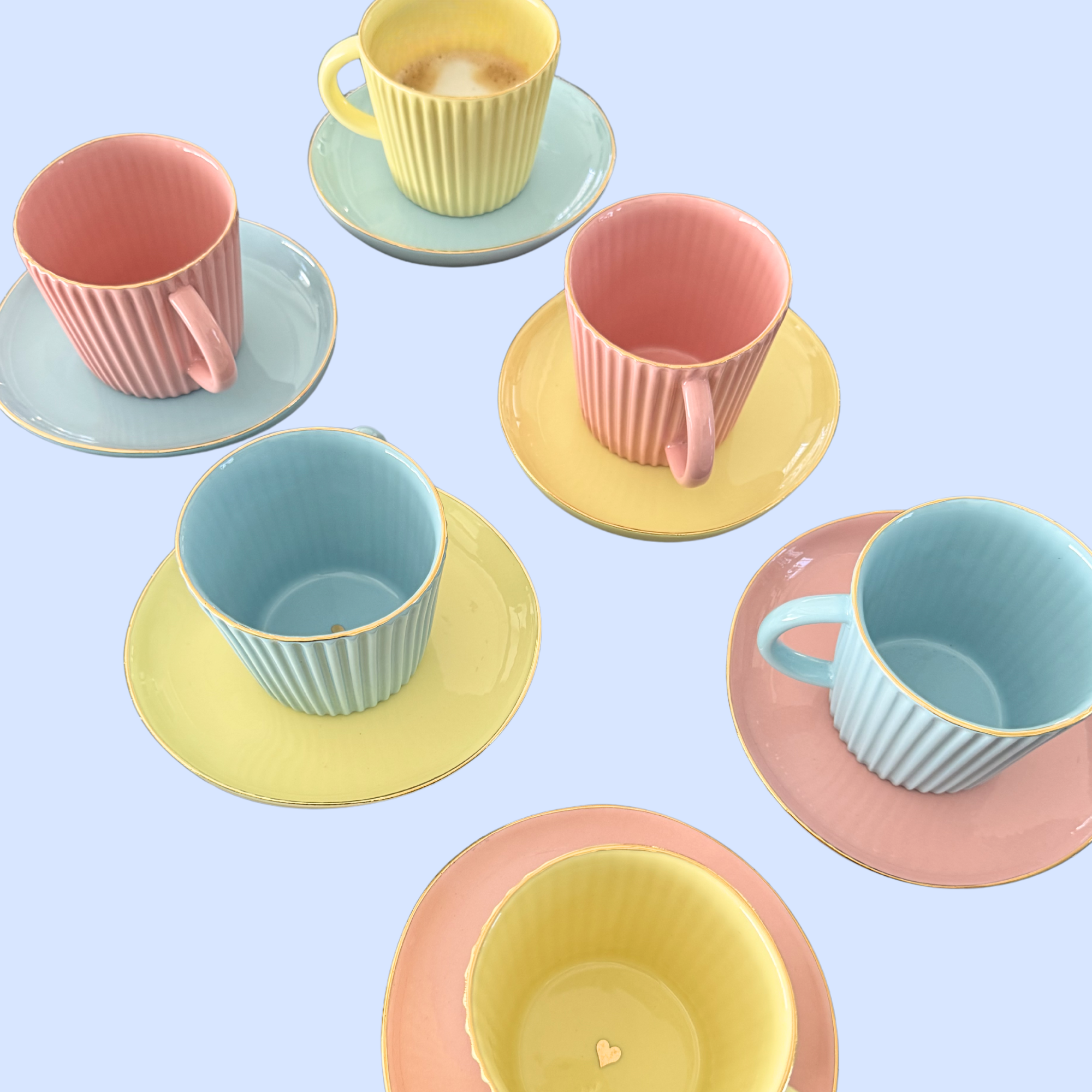 Handmade Porcelain Cup | Light Blue Sky | 200 ml