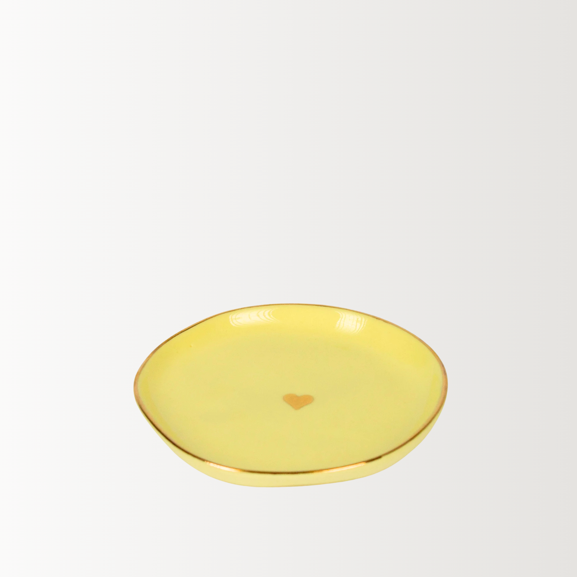 Handmade Porcelain Little Plate | Yellow Sunshine | 9.5 cm