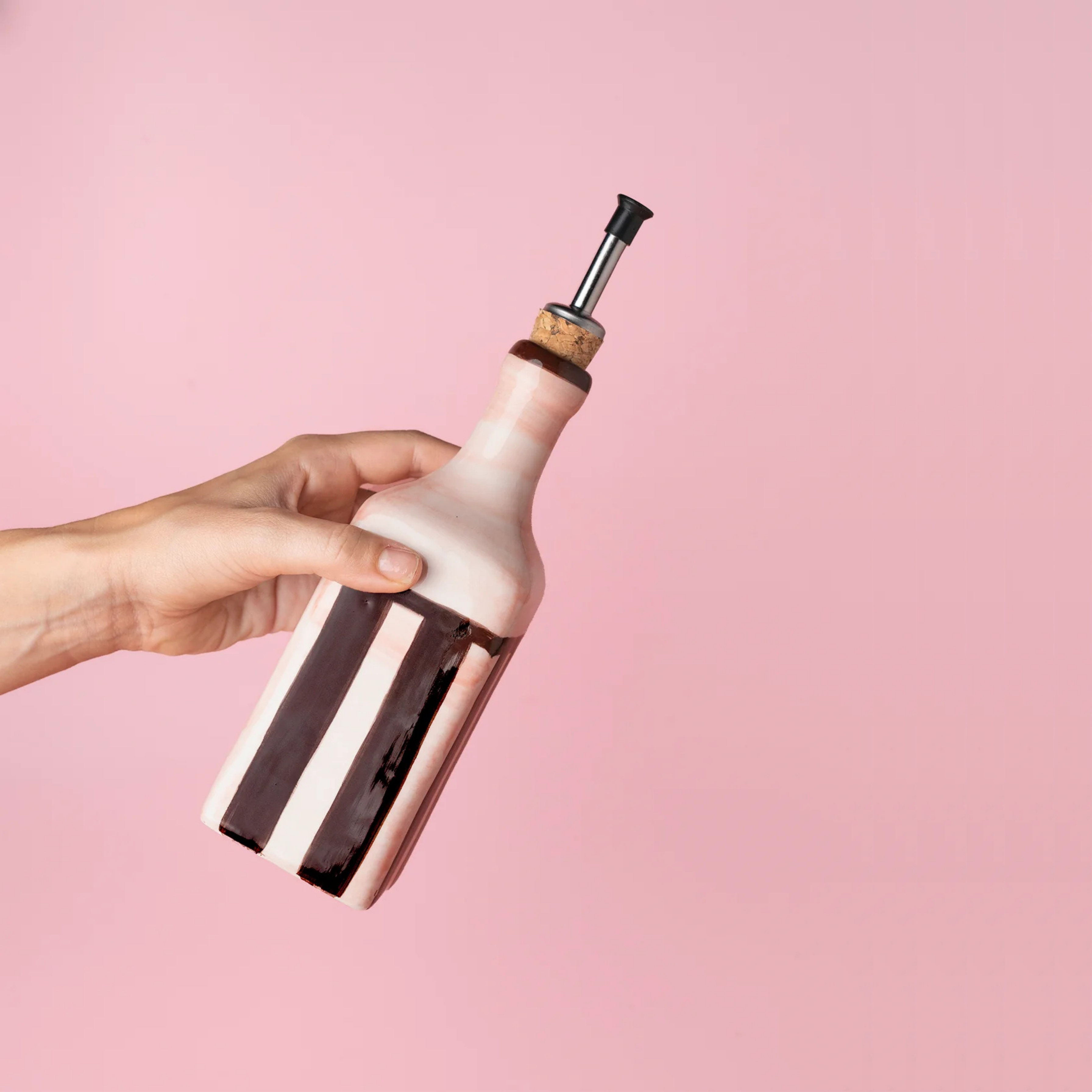 Handmade Ceramic Oil Dispenser | Chocolate | 475ml