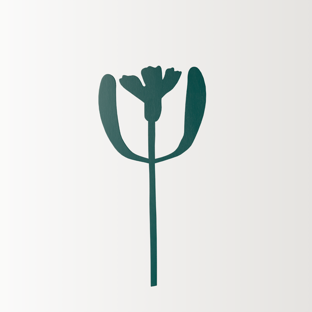 Decorative Wooden Flower | Green Cornflower