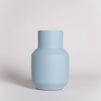 Handmade Ceramic Vase | Light Blue Geometry