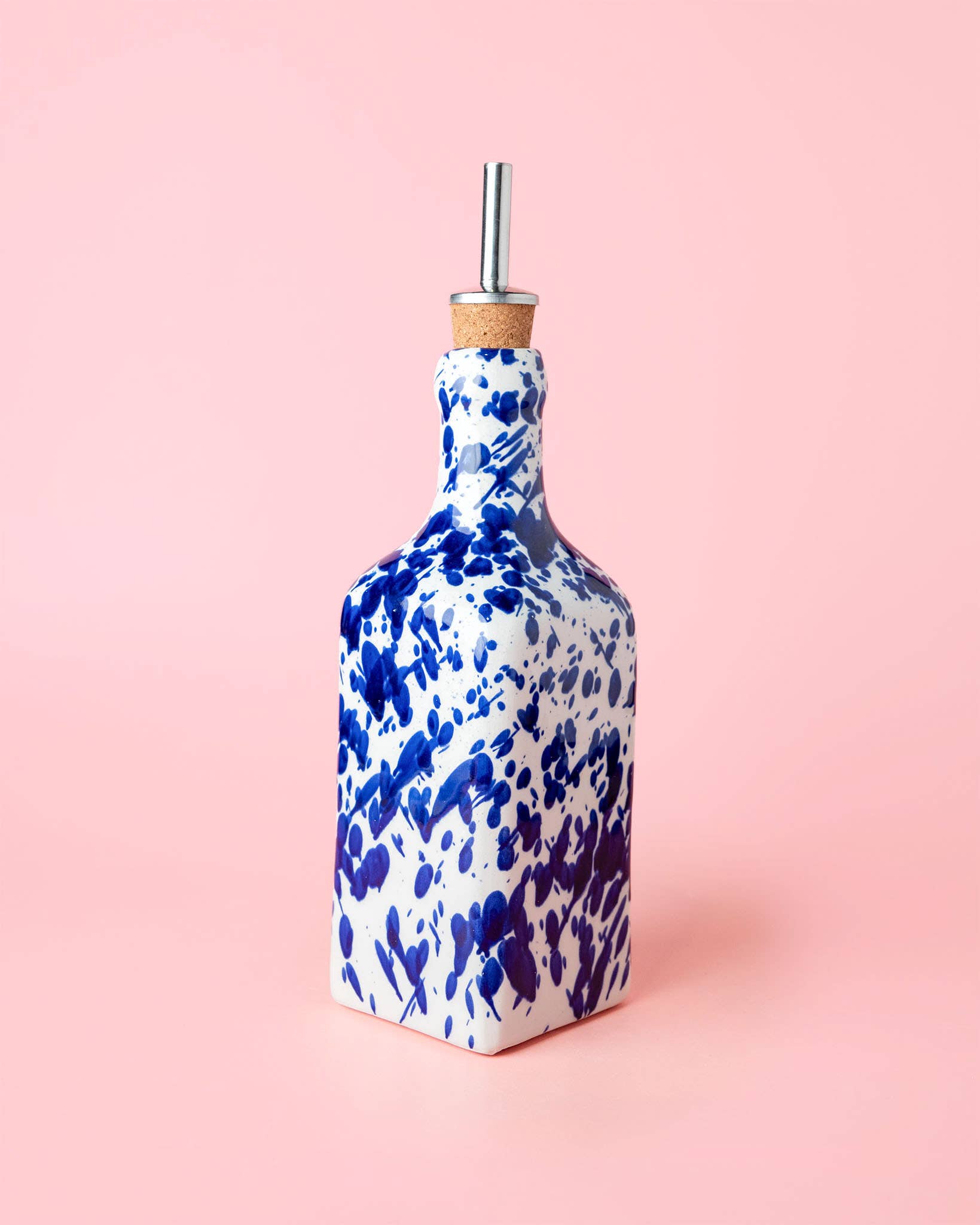 DUO SET | Handmade Ceramic Oil Dispenser & Grater Plate | Blue Sea