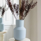 Handmade Ceramic Vase | Light Blue Geometry