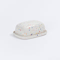Handmade Stoneware Butter Dish | White Speckled