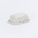 Handmade Stoneware Butter Dish | White Speckled