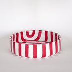 Handmade Ceramic Serving Bowl | Tomato Red Stripes | 22.5 cm