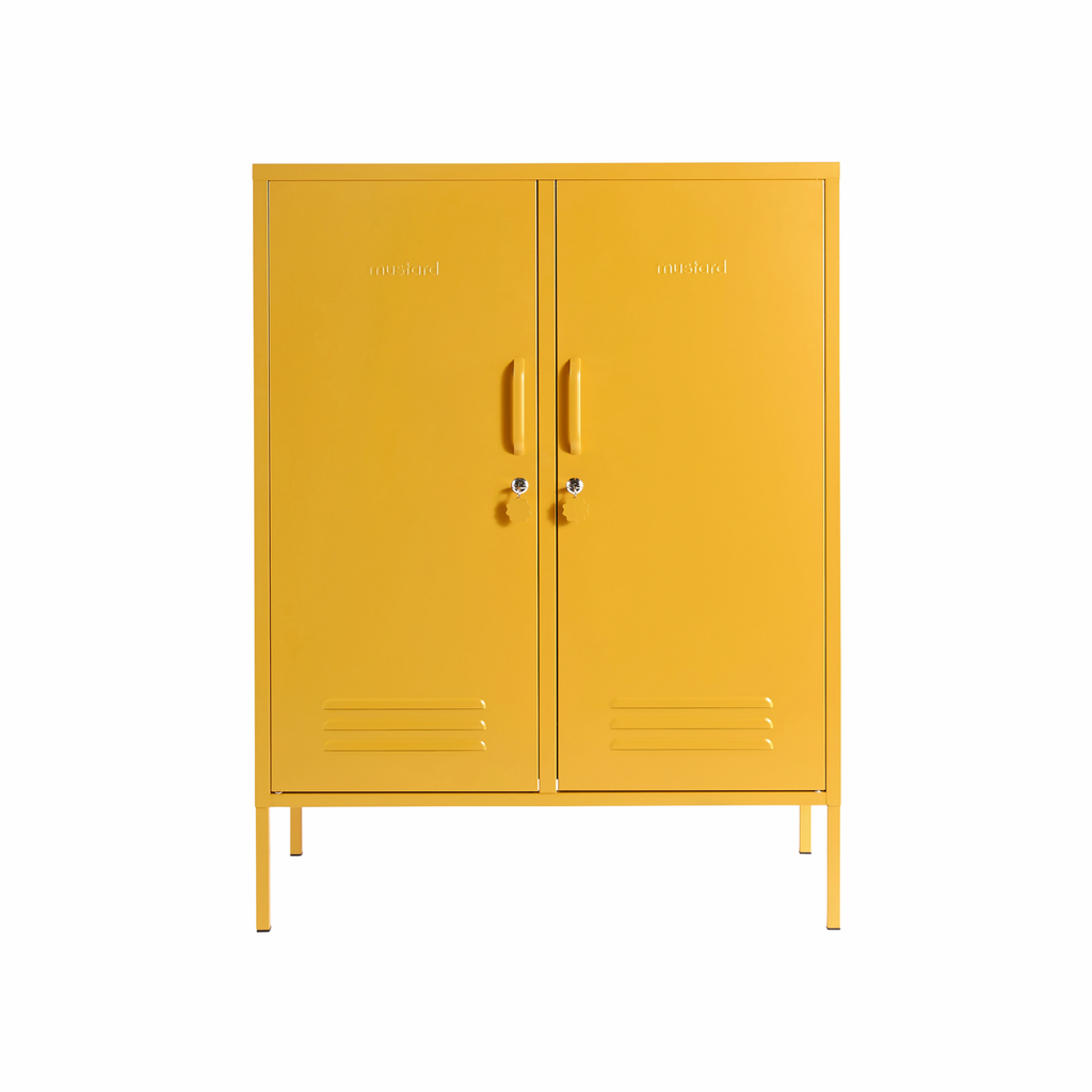 Mustard Yellow Metal Storage Cabinet