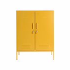 Mustard Yellow Metal Storage Cabinet