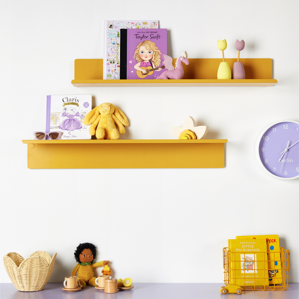 Mustard Yellow Metal Wall Shelf – Large