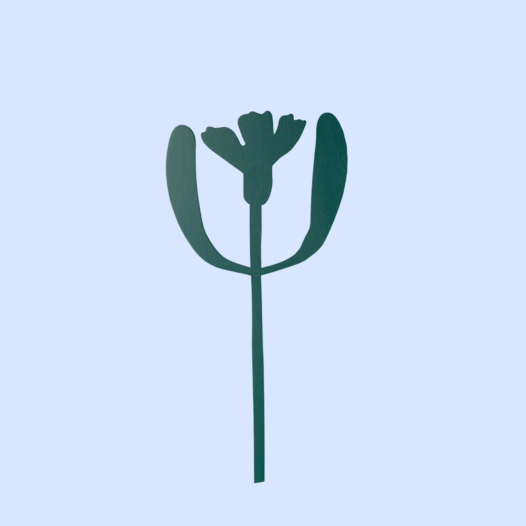Decorative Wooden Flower | Green Cornflower