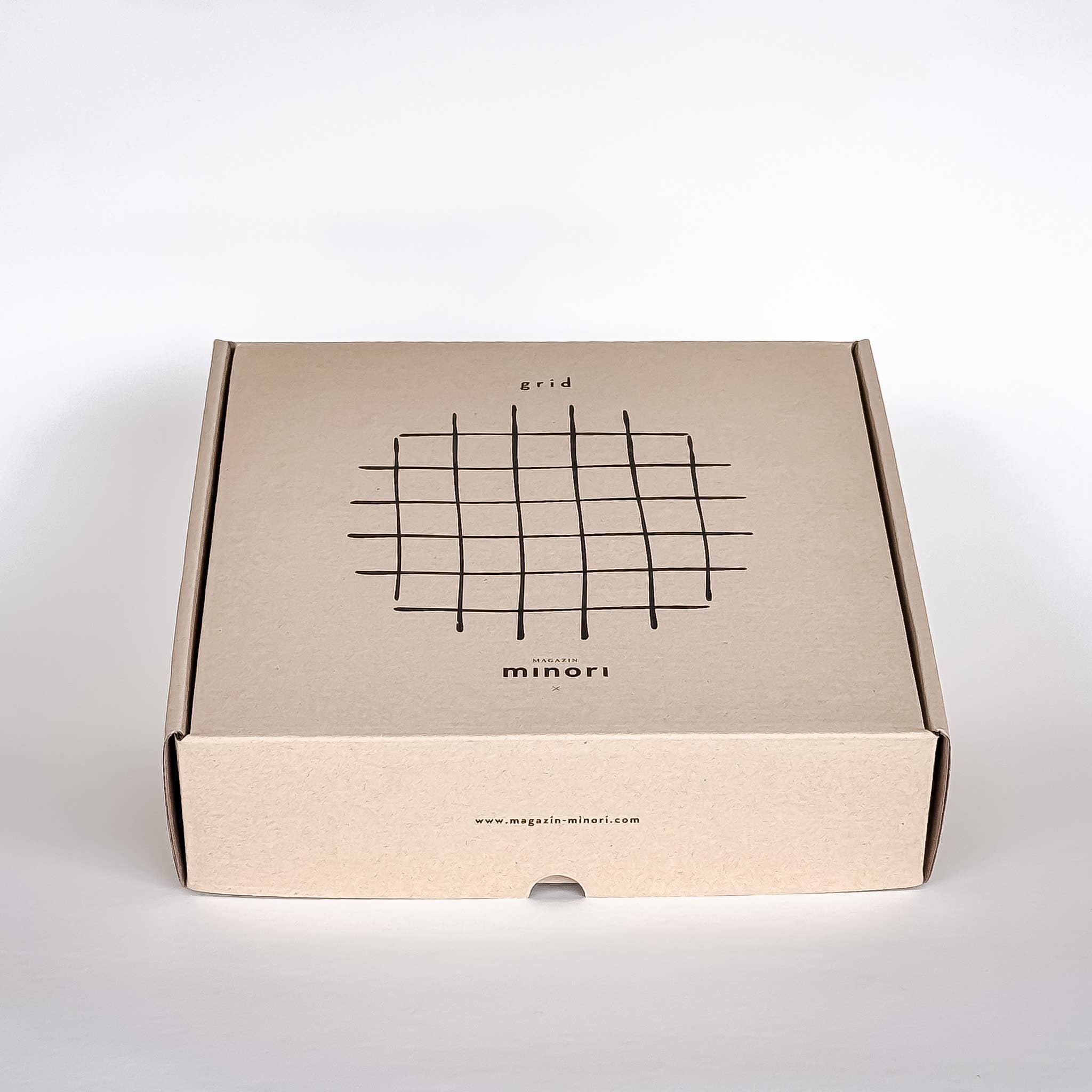 Handmade Ceramic Serving Bowl | Green Grid Pattern | 22.5 cm