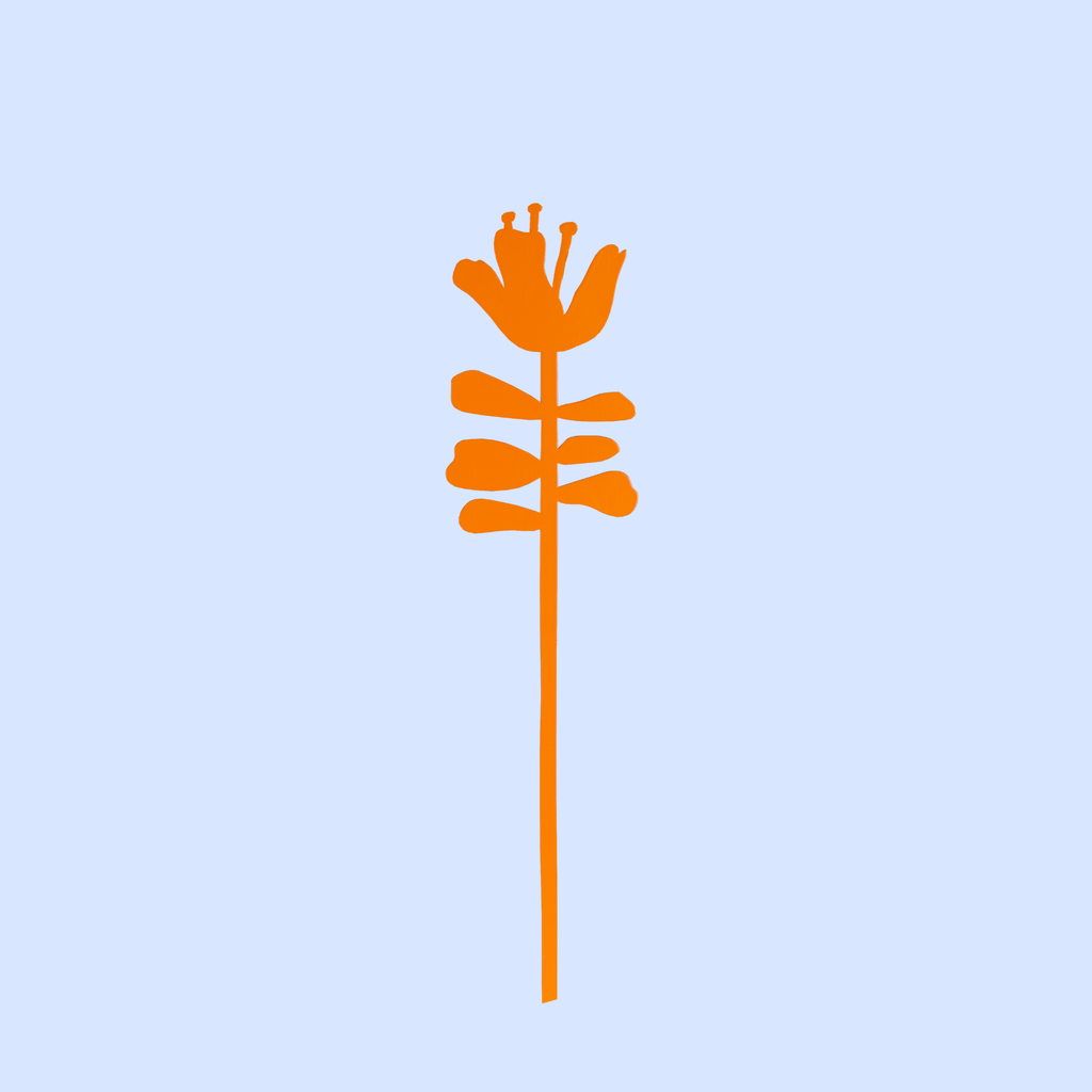 Decorative Wooden Flower | Orange Hibiscus