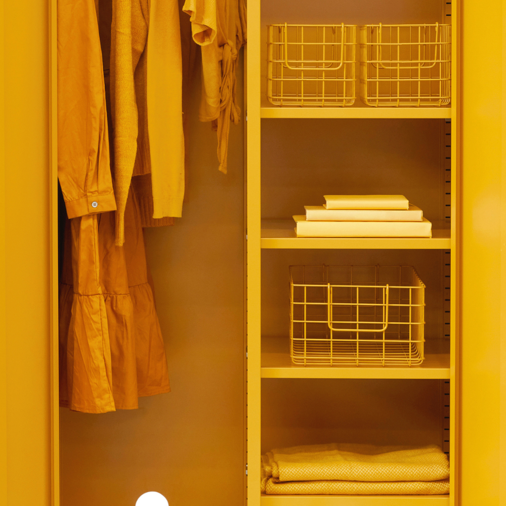 Mustard Yellow Metal Storage Baskets | Set of 3