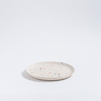 Handmade Stoneware Bread Plate | White Speckled | 17 cm