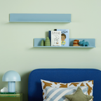 Ocean Blue Metal Wall Shelf – Large