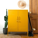 Mustard Yellow Metal Storage Cabinet