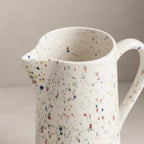 Handmade Stoneware Pitcher | White Speckled Ceramic Jug | 1.5L