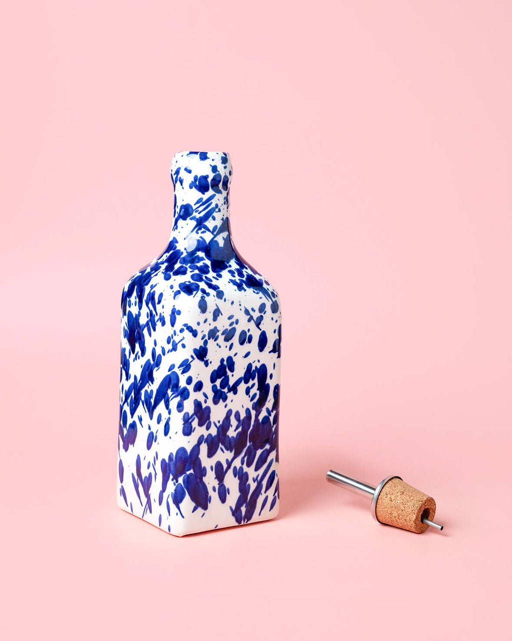DUO SET | Handmade Ceramic Oil Dispenser & Grater Plate | Blue Sea