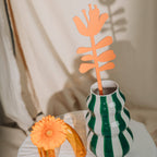 Decorative Wooden Flower | Orange Hibiscus