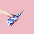DUO SET | Handmade Ceramic Oil Dispenser & Grater Plate | Blue Sea